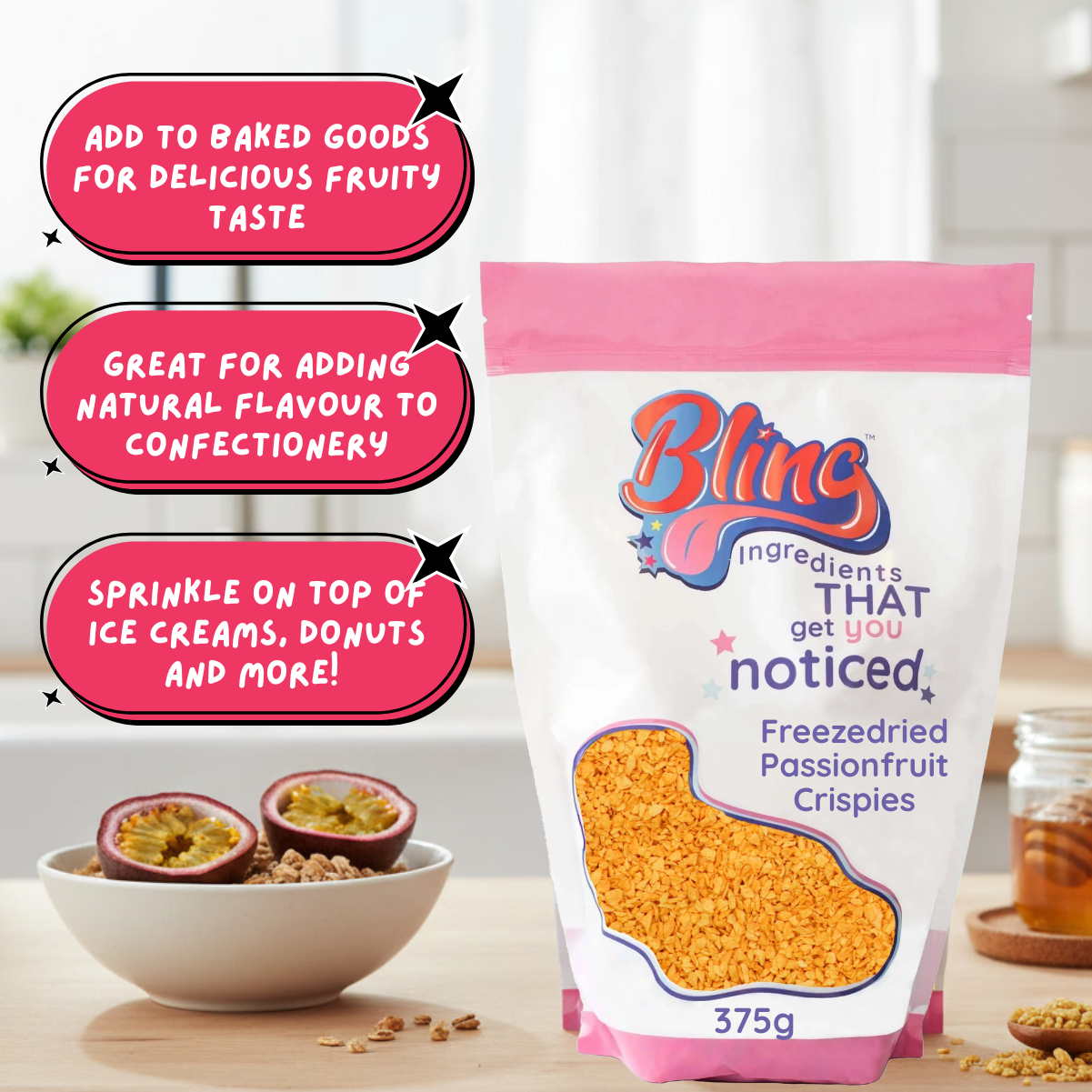 Freeze Dried Passionfruit Crispies