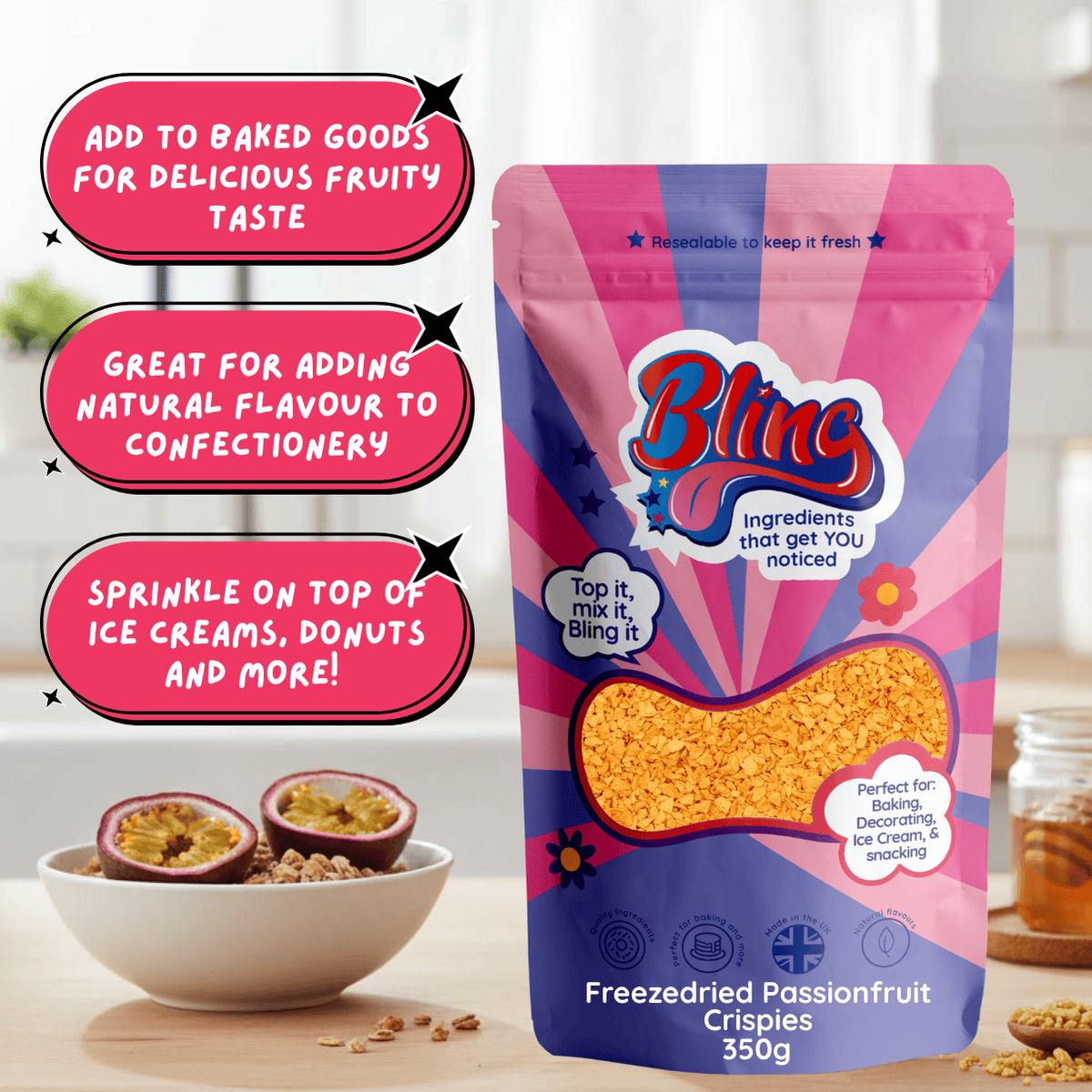 Freeze Dried Passionfruit Crispies