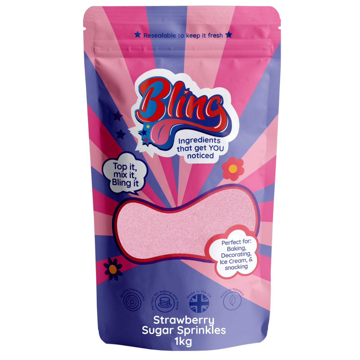 Pink Strawberry Sugar Sprinkles