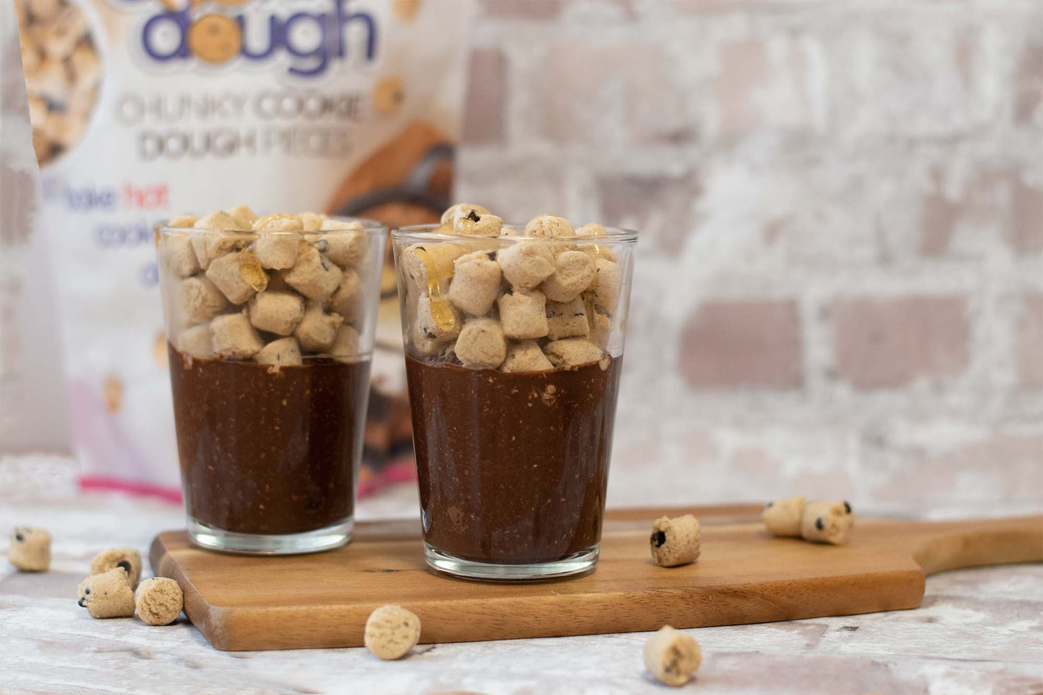 Cookie Dough Topped Chocolate Overnight Oats