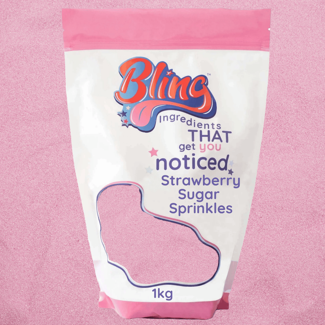 Chispas de azúcar de fresa rosadas