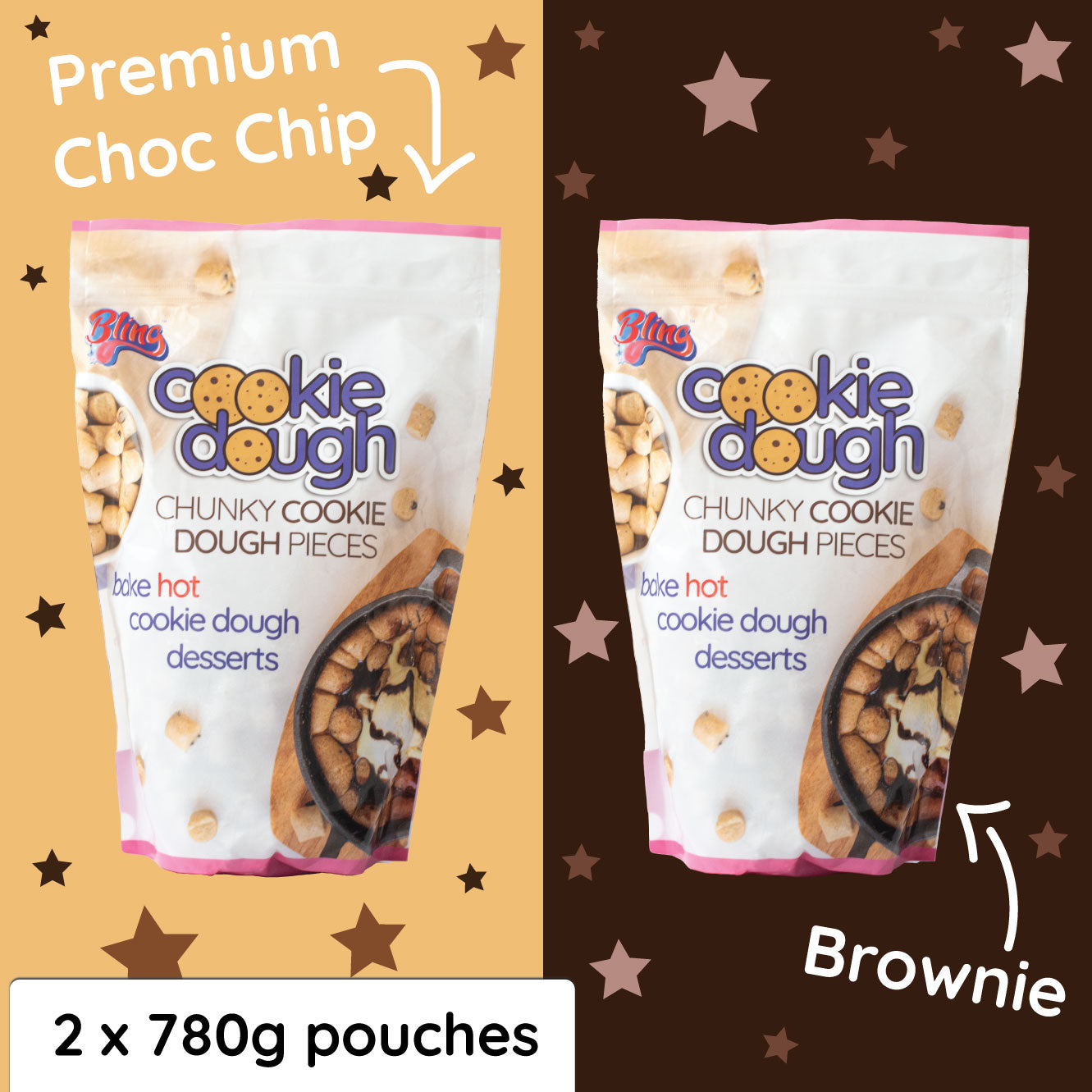 Cookie Dough Combi Pack - Premium Choc Chip &amp; Brownie Dough