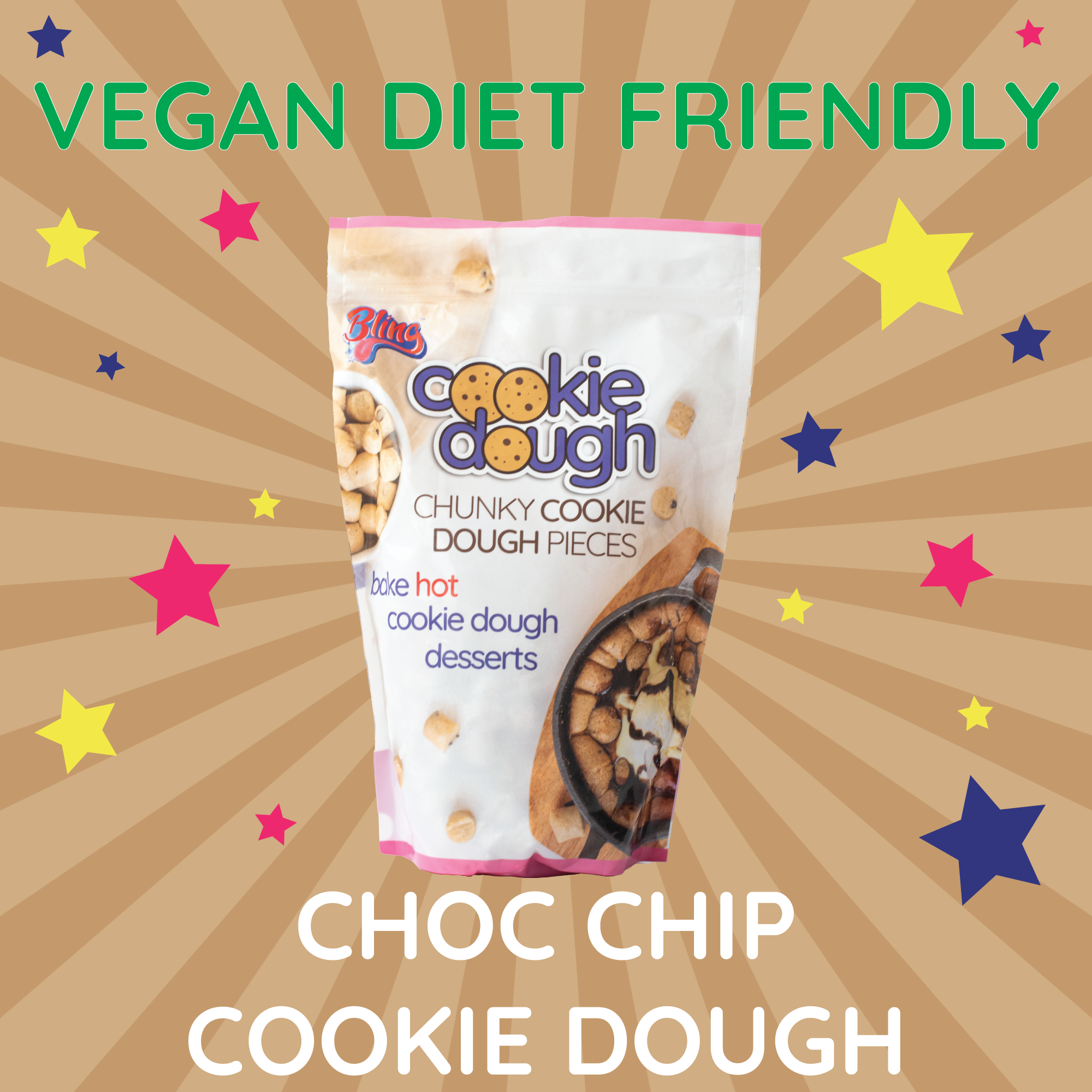 Vegan Diet Friendly Choc Chip Cookie Dough Pouch