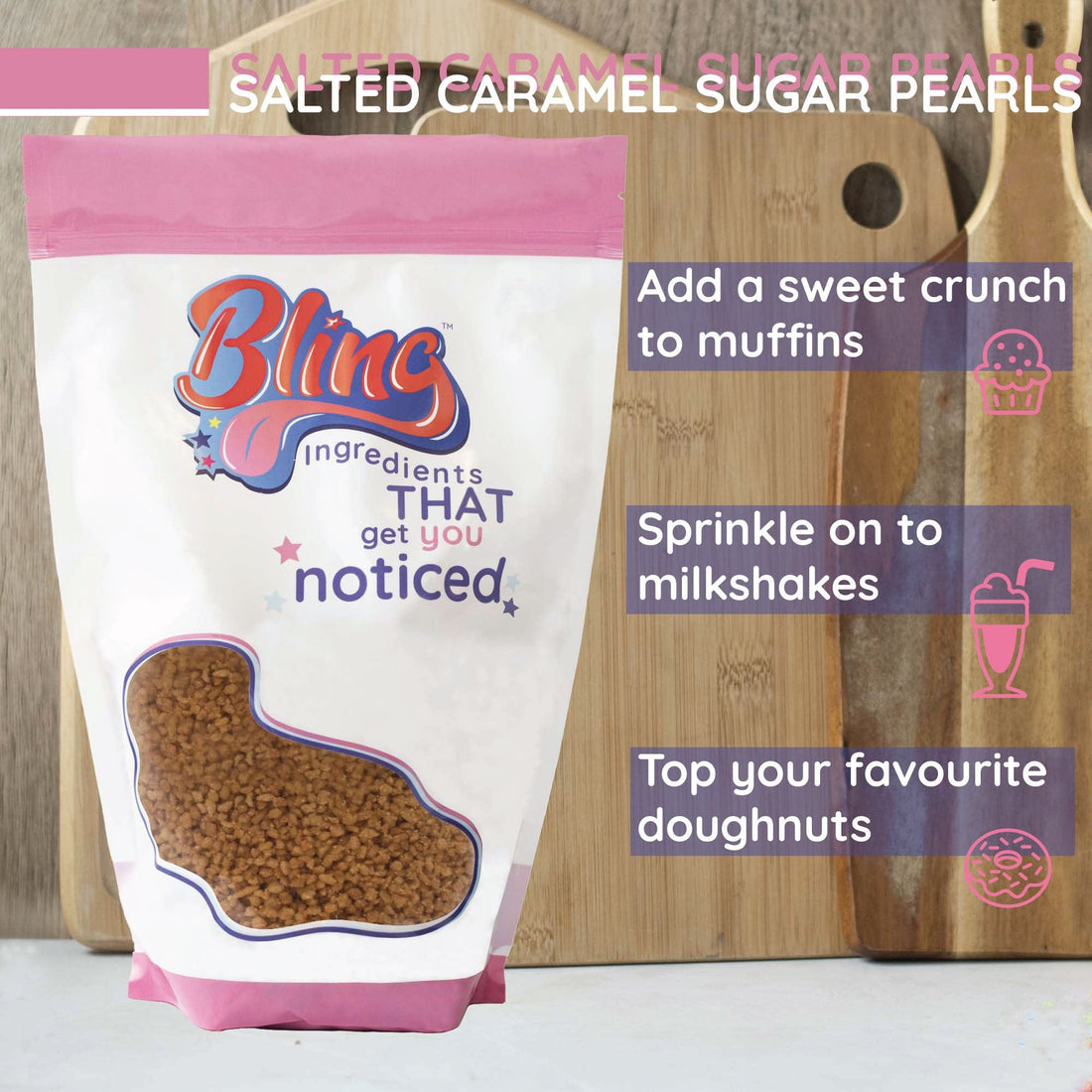 Salted Caramel Sugar Pearls - Bling Ingredients