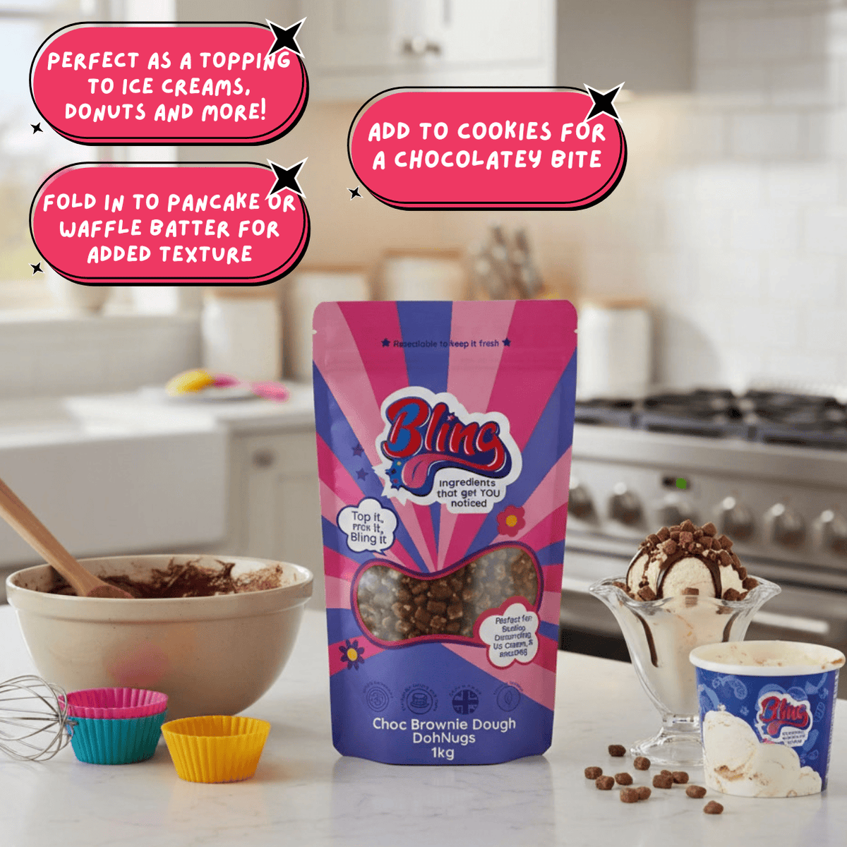 Choc Brownie DohNugs® Brownie Dough Pieces 6mm - Cocoa Brownies