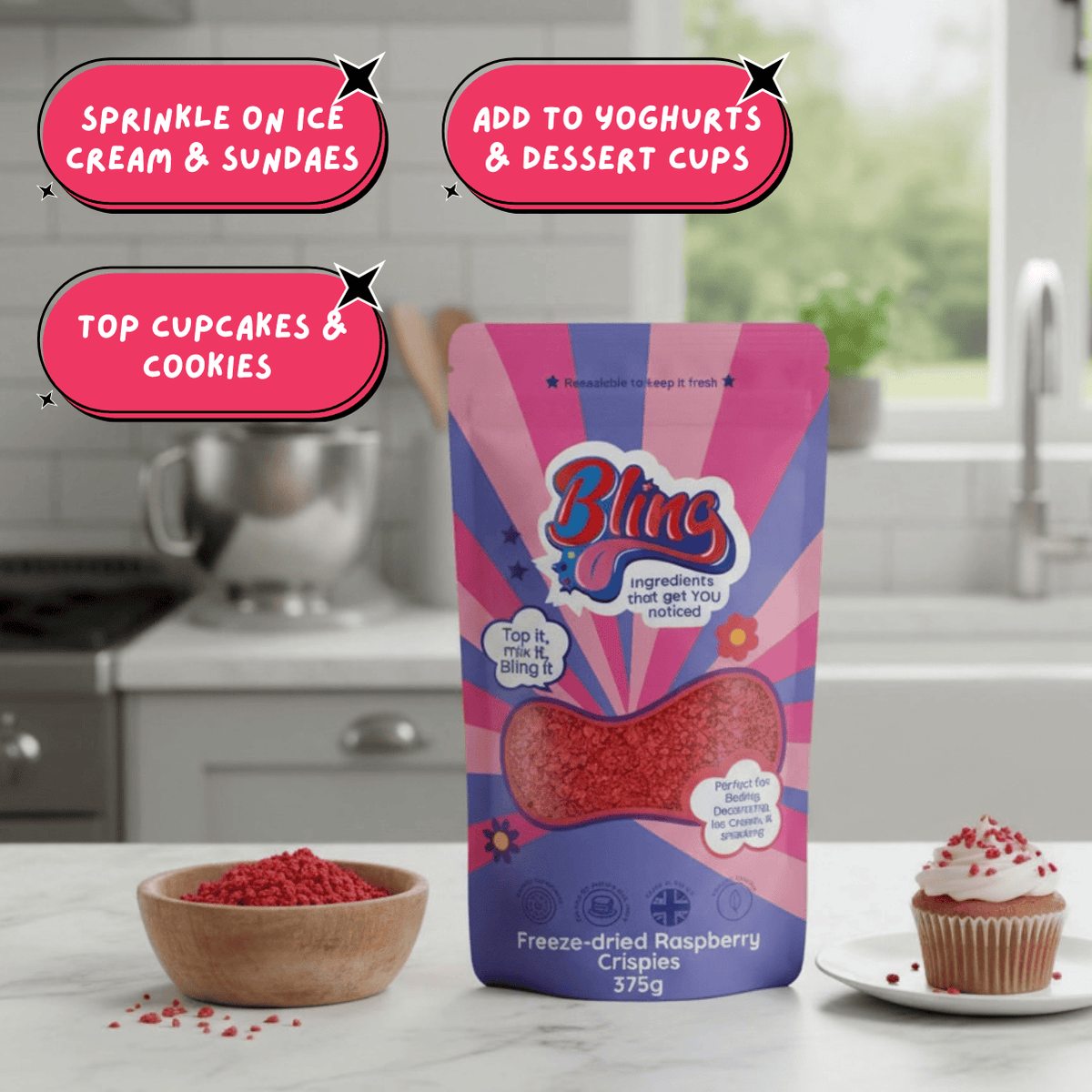 Freeze Dried Raspberry Crispies