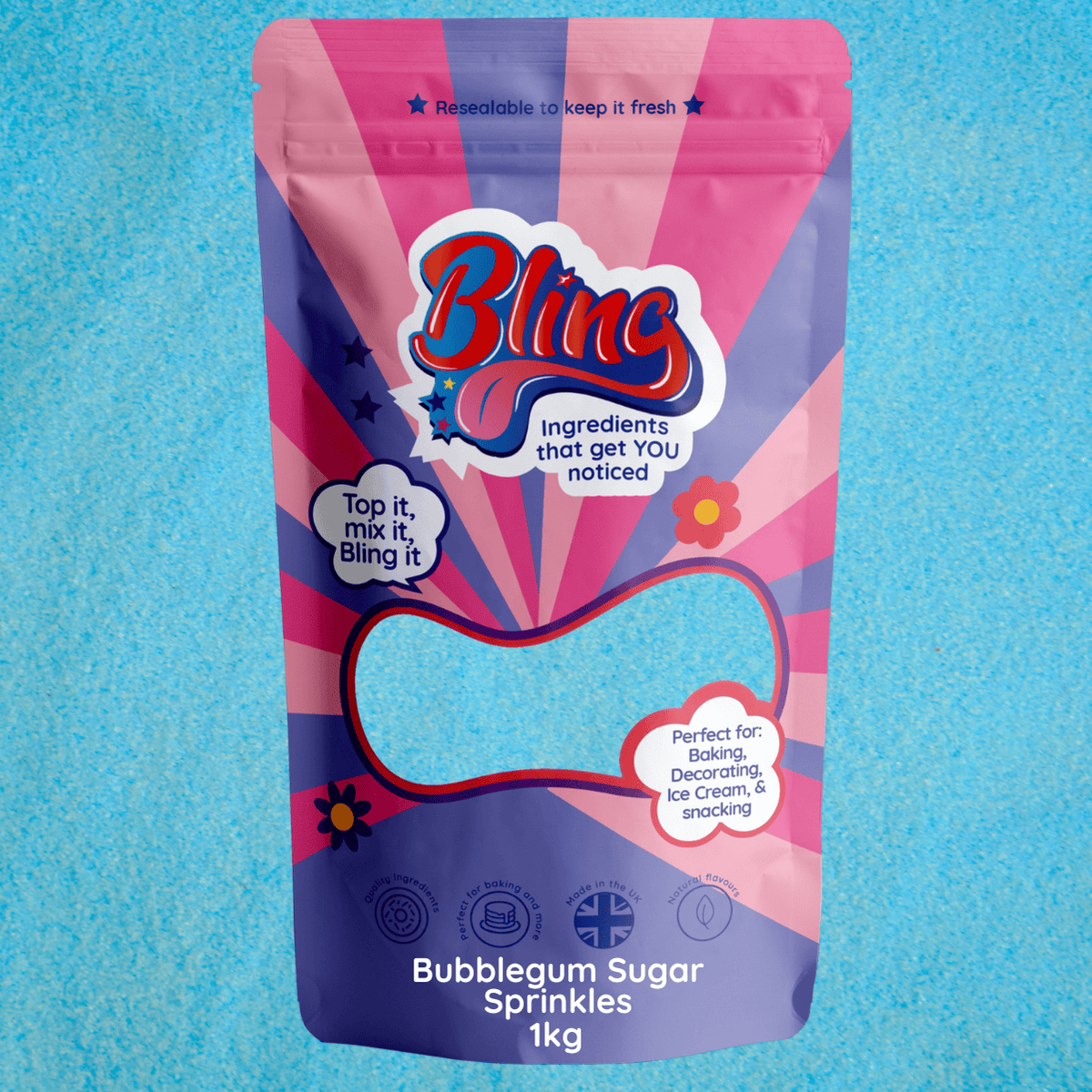 Blue Bubblegum Sugar Sprinkles