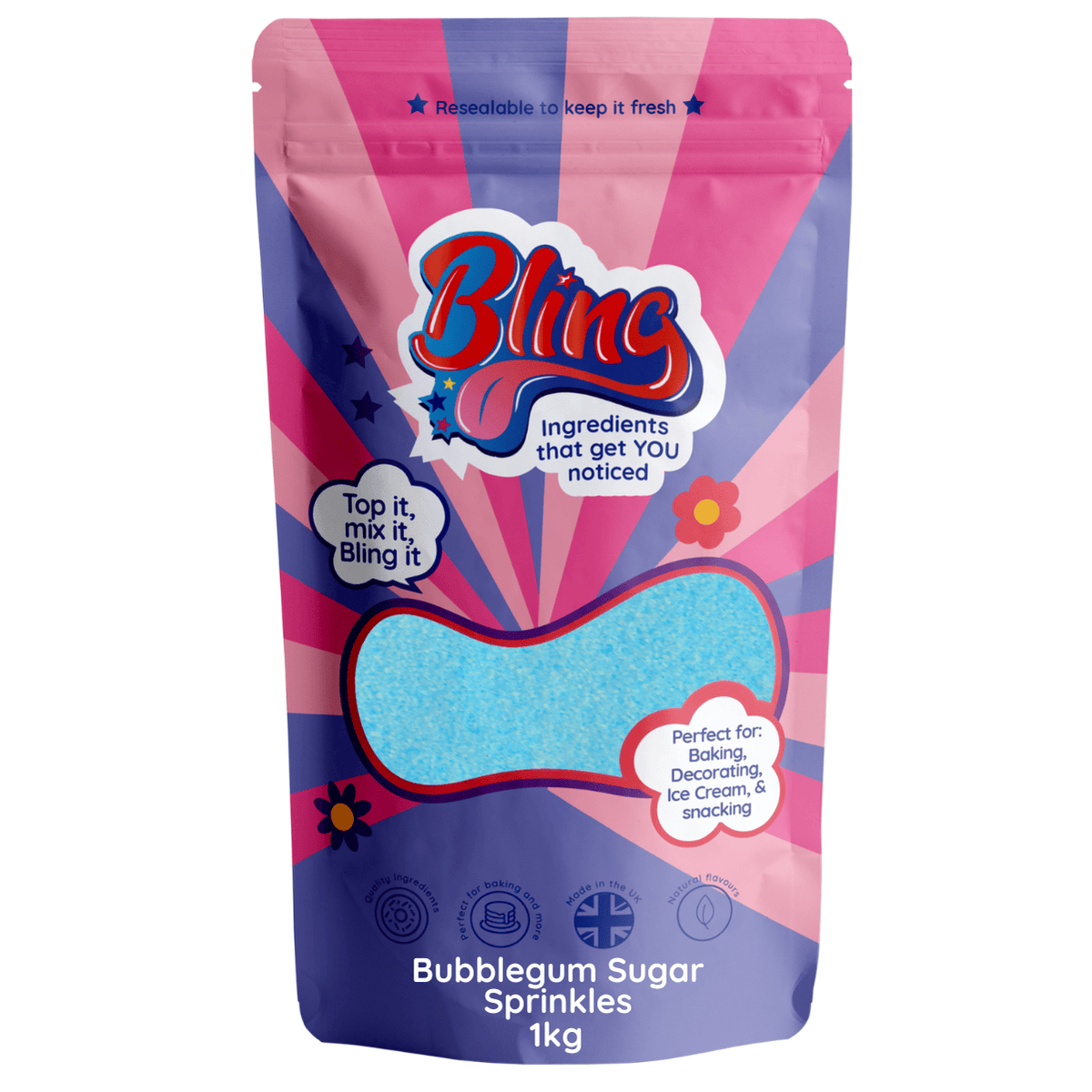 Blue Bubblegum Sugar Sprinkles