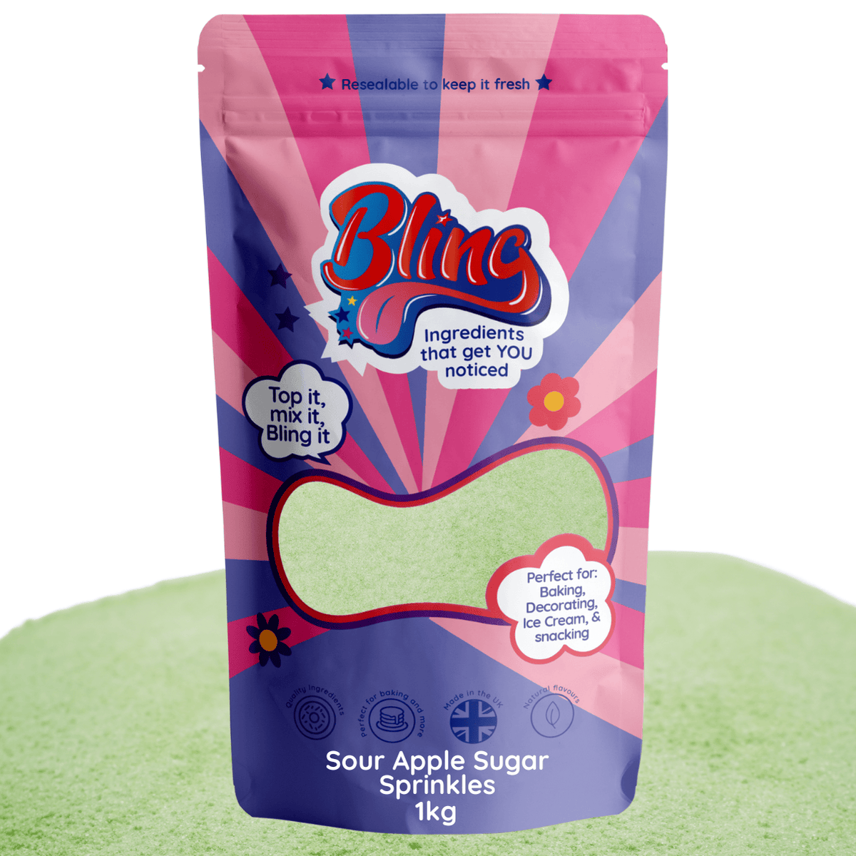 Green Sour Apple Sugar Sprinkles